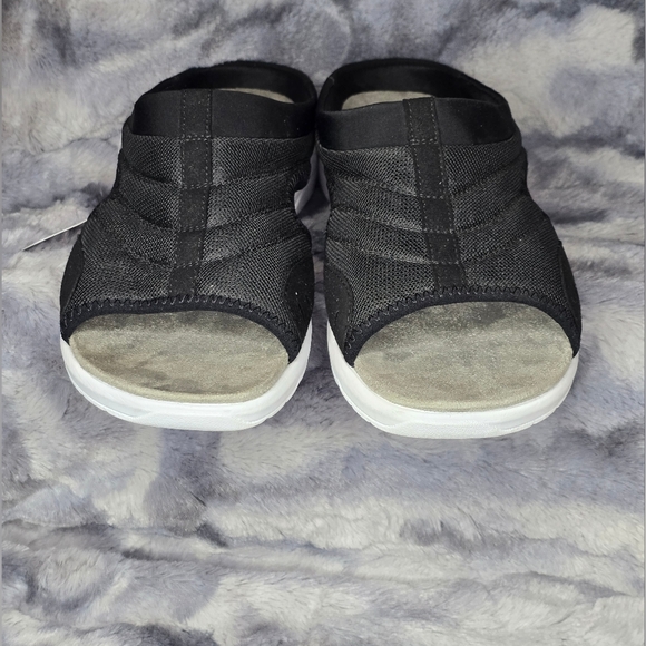 NWT‎ Easy Spirit Womens Traciee Slide Sandals Black Size 10 Wide - Picture 3 of 7